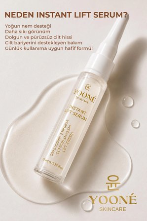 Yooné Skincare INSTANT LIFT SERUM 10 ml LIFTING ETKİLİ KIRIŞIKLIK KARŞITI YÜZ SERUMU