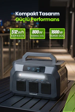 goboenergy p800 512wh lifepo4 800w max. taşınabilir güç i̇stasyonu,güç kaynağı