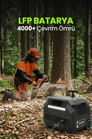 GoboEnergy P3200 2048Wh LiFePO4 3200W Max. Taşınabilir Güç İstasyonu,Güç Kaynağı