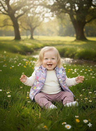 Laura baby Lila Sevimli Desen Kız Bebek/Çocuk Şişme Yelek