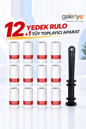 Galeriyo  Tüy Toplayıcı Aparat + 12 Adet Yedek Rulo (360 Yaprak)