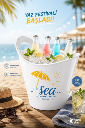 Galeriyo Sea 5 Lt. İçecek ve Buz Kovası – Taşınabilir 