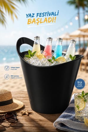 Galeriyo 5 Lt. İçecek ve Buz Kovası – Taşınabilir