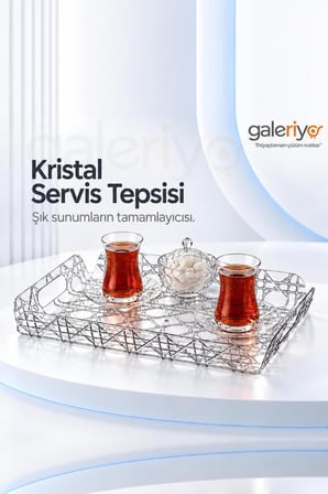 Galeriyo Kristal Prizma Servis Tepsisi 
