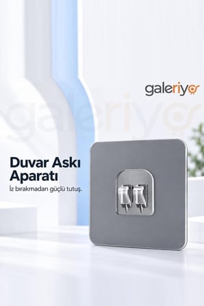 Kendinden Yapışkanlı Askı Şeffaf Duvar Askısı Çift Askılı Çerçeve Tutucu 10 Adet