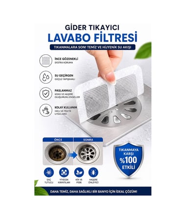 Banyo Mutfak Lavoba Gider Filtresi 10 Adet Haşere Böcek Koku Önleyici Gider Kapağı