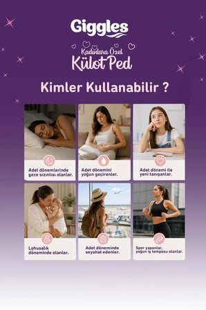 Giggles Külot Ped 52-100 Bel Ölçüsü 360° Esnek Beden Sızdırmaz Regl Gece Külodu 1 Paket 4 Adet