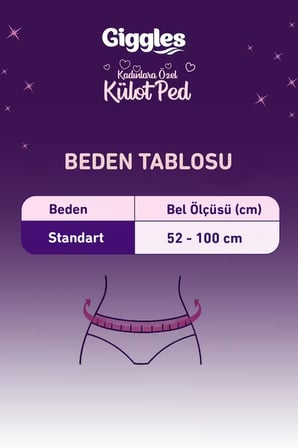 Giggles Külot Ped 52-100 Bel Ölçüsü 360° Esnek Beden Sızdırmaz Regl Gece Külodu 1 Paket 4 Adet