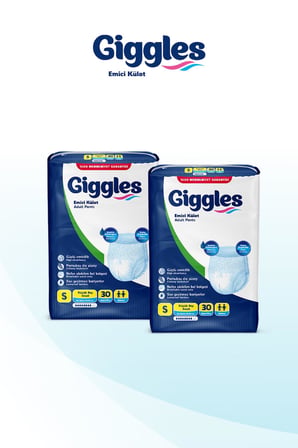 Giggles Yetişkin Emici Külot Bez Small Bel Ölçüsü 50-90cm Islaklık Göstergeli 30'lu 2 Paket 60 Adet