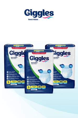 Giggles Yetişkin Emici Külot Bez Small Bel Ölçüsü 50-90cm Islaklık Göstergeli 30'lu 3 Paket 90 Adet