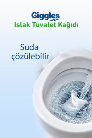 Giggles Islak Tuvalet Kağıdı Suda Çözünen Tuvalete Klozete Atılabilir Mendil 1 Paket 60 Adet