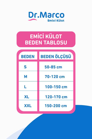 Dr.Marco Yetişkin Emici Külot Bez XXL Bel Ölçüsü 170+cm Islaklık Göstergeli 30'lu 3 Paket 90 Adet