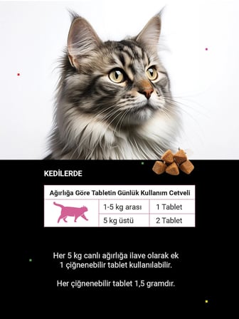 Cutepet Multivit Kedi Vitamin ve Mineral Tableti 60 Adet – Günlük Bağışıklık ve Enerji Takviyesi