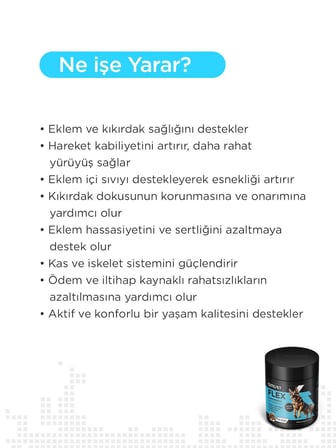 Cutepet Flex Köpek Eklem ve Kemik Sağlığı Tableti 60 Adet – Glukozamin, Kondroitin, MSM Destekli