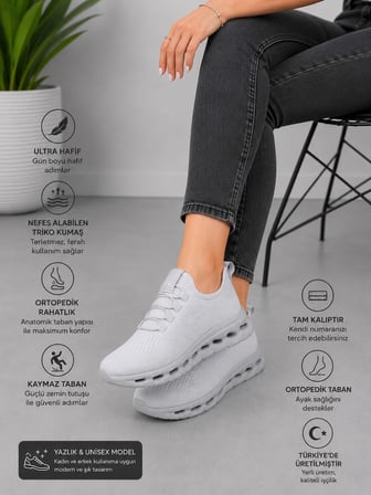 homiro Unisex Triko Sneaker Hafif Taban Günlük Spor Ayakkabı 