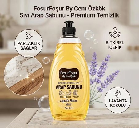FoşurFoşur By Cem Özkök Lavanta Kokulu Bitkisel Sıvı Arap Sabunu 750 ml(Sls-Paraben içermez)
