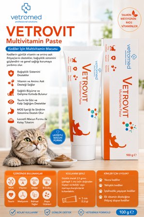 Vetrovit Multivitamin Paste Kediler İçin Multivitamin Macunu 100 ml