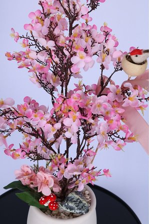 Yapay Çiçek Sitesi Yapay Japon Kiraz Çiçeği Bahar Dalı Ağacı Pembe
