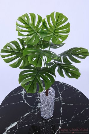Yapay Çiçek Sitesi Yapay Monstera Deve Tabanı 9 Dal Dekor Bitkisi 70 cm Yeşil
