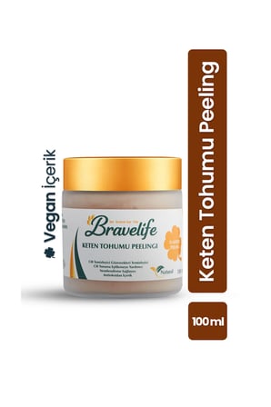 Arındırıcı Gözenek Temizleyici Bitkisel Yağlar Pürüzsüz Cilt Pantheol Vegan Keten Tohumu Peeling 100 ML