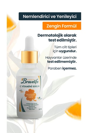 Bravelife Aloe Vera ve C Vitaminli Cilt Bakım Serumu 30 ml 2'li Set