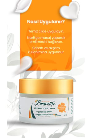 Bravelife Arbutin ve Panthenollü Aydınlatıcı Bakım Kremi 50 ml 2'li Set