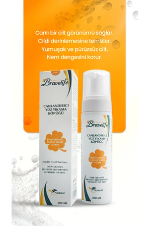 Bravelife E Vitaminli Panthenollü Yüz Temizleme Köpüğü 200 ml 2'li Set