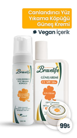 Bravelife Canlandırıcı Yüz Yıkama Köpüğü ve SPF 50+ Güneş Koruyucu 2’li Cilt Bakım Seti