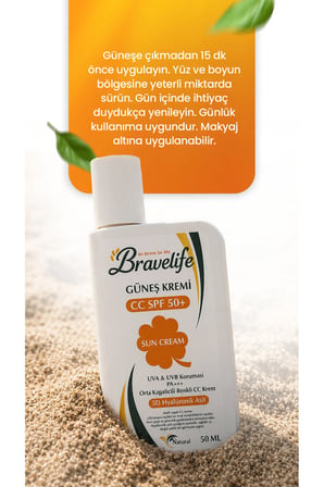 Aydınlatıcı Ton Eşitleyici C Vitamini Nemlendirici Vegan Güneş Koruyucu Krem Spf 50+