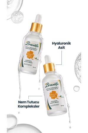 Yoğun Nemlendirici Aloe Vera Panthenol B5 Vitamin Vegan Hyaluronic Asit Serum 30 ML 2'li Set