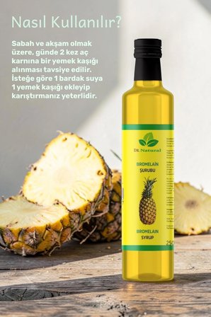 Bromelain Ananas ve Koenzim Q10 İçeren Detox Şurubu 250 Ml