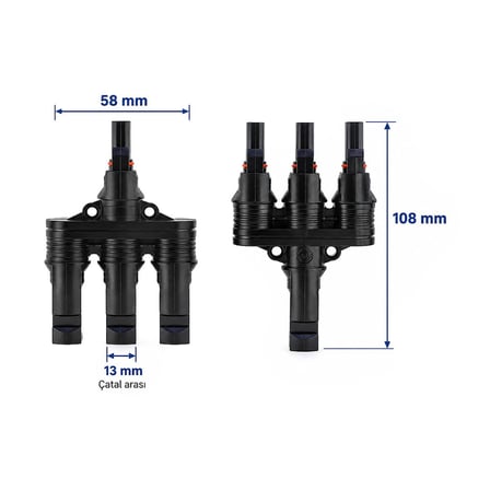 Powermaster PM-28872 3'Lü Güneş Paneli Paralel Bağlantı Konnektörü (2 Adet)
