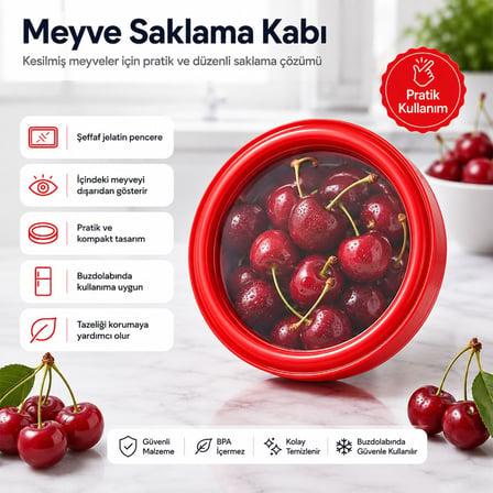 Sunup SN-38873 Sebze Meyve Saklama Kabı Kırmızı