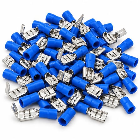 Powermaster PM-39056 1,5-2,5Mm2 Kesit 23X6x5mm Soket Mavi İzoleli Kablo Pabucu (100'Lü Paket)