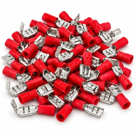 Powermaster PM-39066 0,5-1,5Mm2 Kesit 23X5x6mm Soket Kırmızı İzoleli Kablo Pabucu (100'Lüpaket)