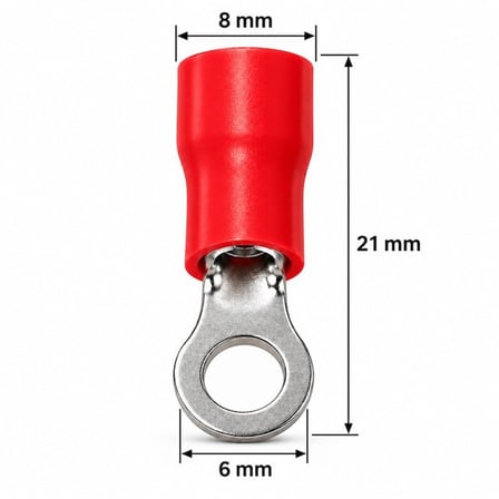 Powermaster PM-39069 0,5-1,5Mm2 Kesit 21X8x6mm Soket Kırmızı İzoleli Kablo Pabucu (100'Lü Paket)