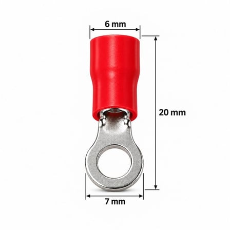 Powermaster PM-39070 0,5-1,5Mm2 Kesit 20X6x7mm Soket Kırmızı İzoleli Kablo Pabucu (100'Lü Paket)