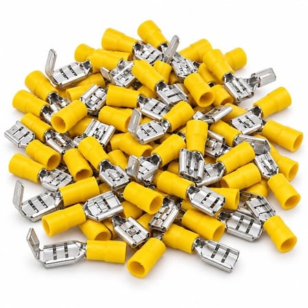 Powermaster PM-39076 4-6Mm2 Kesit 26X7x6mm Soket Sarı İzoleli Kablo Pabucu (100'Lü Paket)