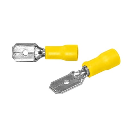 Powermaster PM-39081 4-6Mm2 Kesit 24X7x6mm Soket Sarı İzoleli Kablo Pabucu (100'Lü Paket)