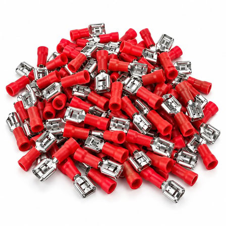 Powermaster PM-39067 0,5-1,5Mm2 Kesit 20X7x5mm Soket Kırmızı İzoleli Kablo Pabucu (100'Lü Paket)