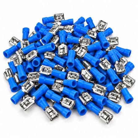 Powermaster PM-39057 1,5-2,5Mm2 Kesit 20X7x5mm Soket Mavi İzoleli Kablo Pabucu (100'Lü Paket)