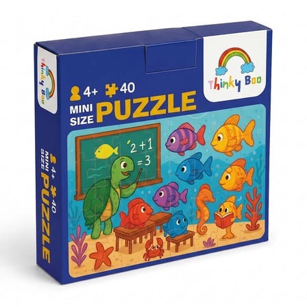 Deniz Okulu Mini Puzzle 40 Parça 3-7 Yaş Eğitici Çocuk Puzzle Yapboz