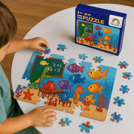 Deniz Okulu Mini Puzzle 40 Parça 3-7 Yaş Eğitici Çocuk Puzzle Yapboz