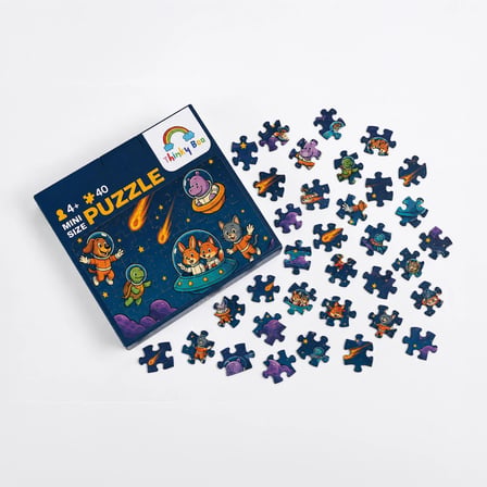 Astronotlar Mini Puzzle 40 Parça 3-7 Yaş Eğitici Çocuk Puzzle Yapboz