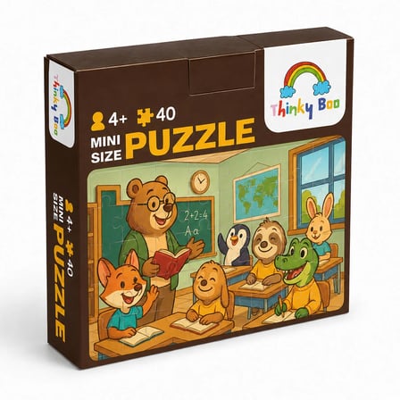 Çalışkan Sınıf Mini Puzzle 40 Parça 3-7 Yaş Eğitici Çocuk Puzzle Yapboz