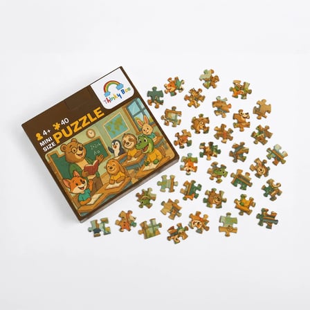 Çalışkan Sınıf Mini Puzzle 40 Parça 3-7 Yaş Eğitici Çocuk Puzzle Yapboz
