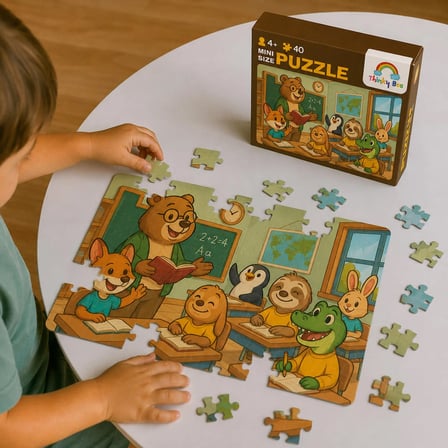 Çalışkan Sınıf Mini Puzzle 40 Parça 3-7 Yaş Eğitici Çocuk Puzzle Yapboz