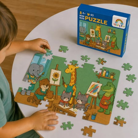 Sanat Sınıfı Mini Puzzle 40 Parça 3-7 Yaş Eğitici Çocuk Puzzle Yapboz