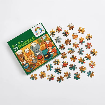 Aşçılık Okulu Mini Puzzle 40 Parça 3-7 Yaş Eğitici Çocuk Puzzle Yapboz