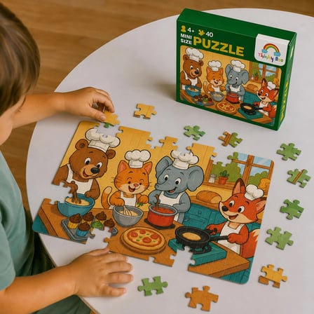 Aşçılık Okulu Mini Puzzle 40 Parça 3-7 Yaş Eğitici Çocuk Puzzle Yapboz